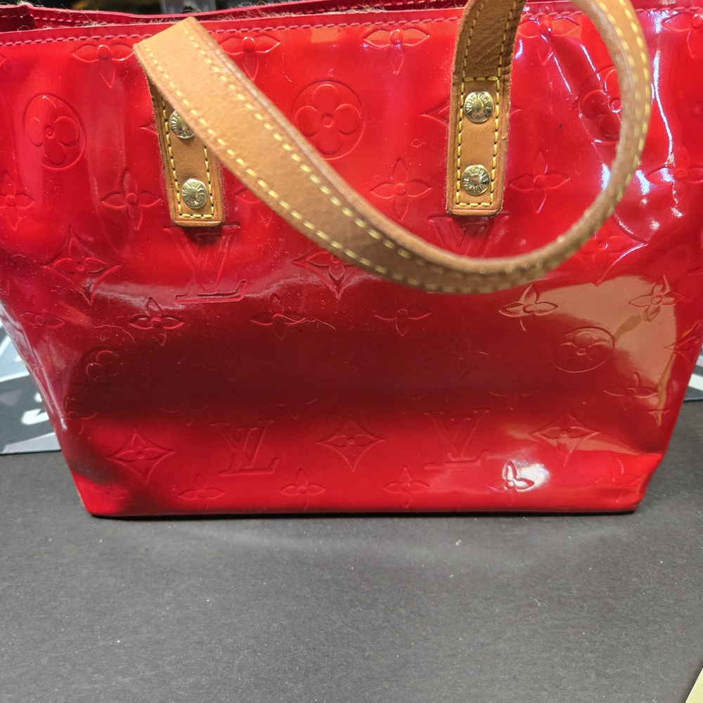Louis Vuitton Red and Tan Glossy Tote COA Included - Picture 3 of 10